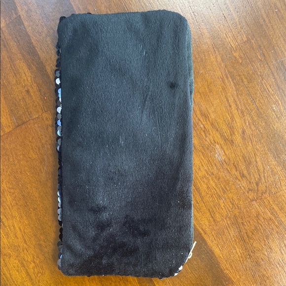 Sparkle & Shine Sequin Pencil Case - Black and Silver - Picture 2 of 2